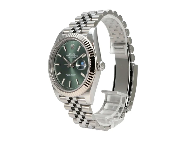 Rolex Datejust 41 Edelstahl Weißgold 126334 Mint Green Jubile-Band