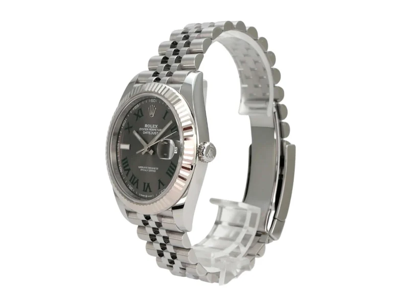 Rolex Datejust 41 Edelstahl Weißgold 126334 Rhodium Römisch Jubile-Band
