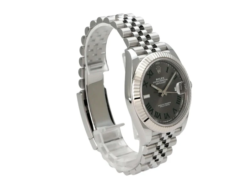 Rolex Datejust 41 Edelstahl Weißgold 126334 Rhodium Römisch Jubile-Band
