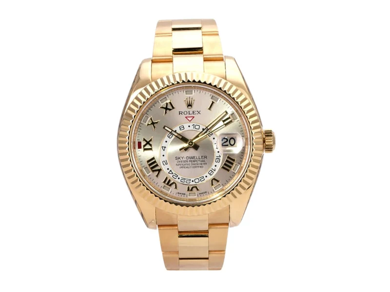 Rolex Sky-Dweller 326938 Gelbgold Silber Römisch