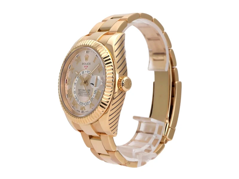 Rolex Sky-Dweller 326938 Gelbgold Silber Römisch