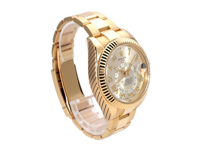 Rolex Sky-Dweller 326938 Gelbgold Silber Römisch