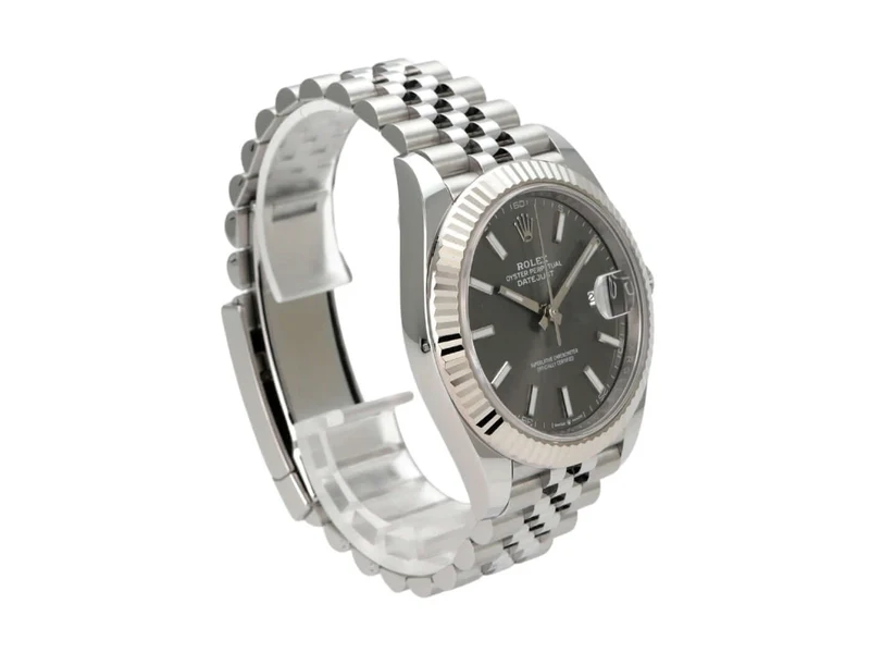 Rolex Datejust 41 Edelstahl Weißgold 126334 Rhodium Jubile-Band