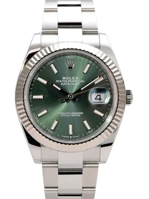 Rolex Datejust 41 Edelstahl Weißgold 126334 Mint Green