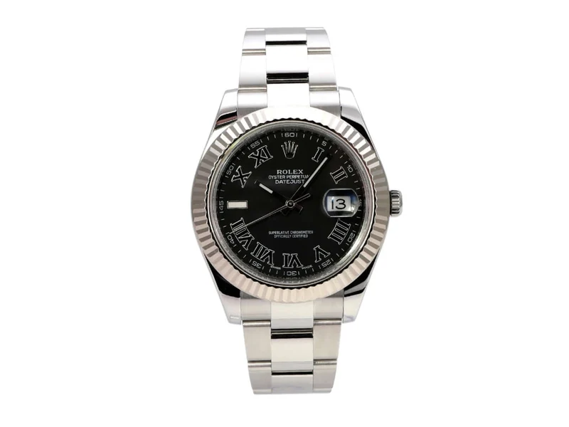 Rolex Datejust II 116334 Schwarz Römisch