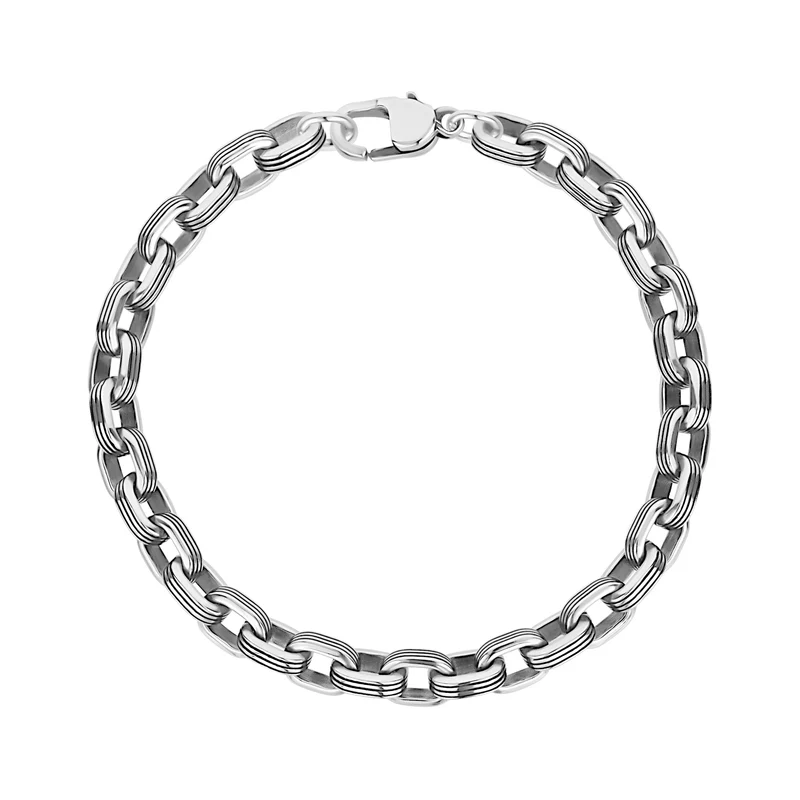 Schwarz gefüttertes ovales Gliederarmband