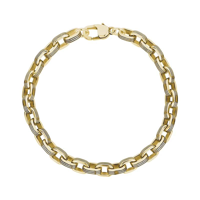 Schwarz gefüttertes ovales Gliederarmband
