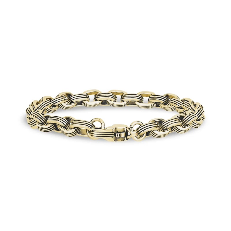 Schwarz gefüttertes ovales Gliederarmband
