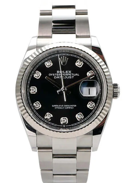 Rolex Datejust 36 Oystersteel Weißgold 126234 Schwarz Diamant