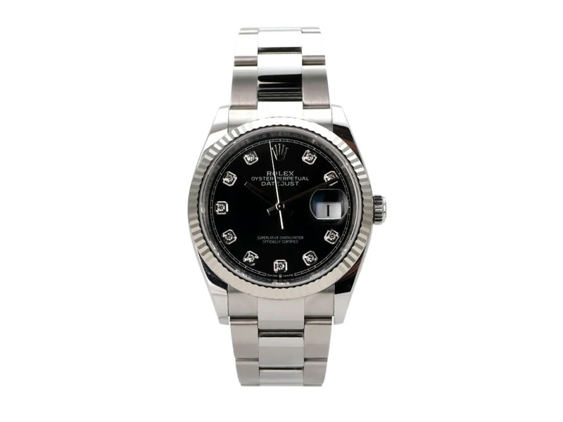 Rolex Datejust 36 Oystersteel Weißgold 126234 Schwarz Diamant