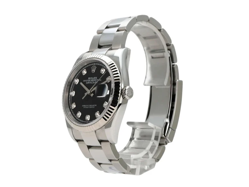 Rolex Datejust 36 Oystersteel Weißgold 126234 Schwarz Diamant