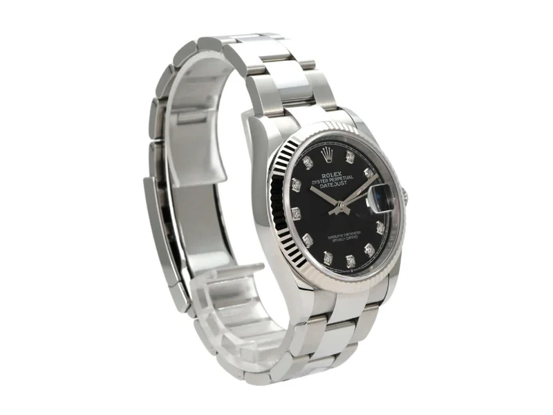 Rolex Datejust 36 Oystersteel Weißgold 126234 Schwarz Diamant