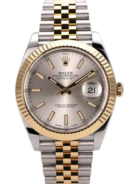 Rolex Datejust 41 Edelstahl Gelbgold 126333 Silber Jubile-Band