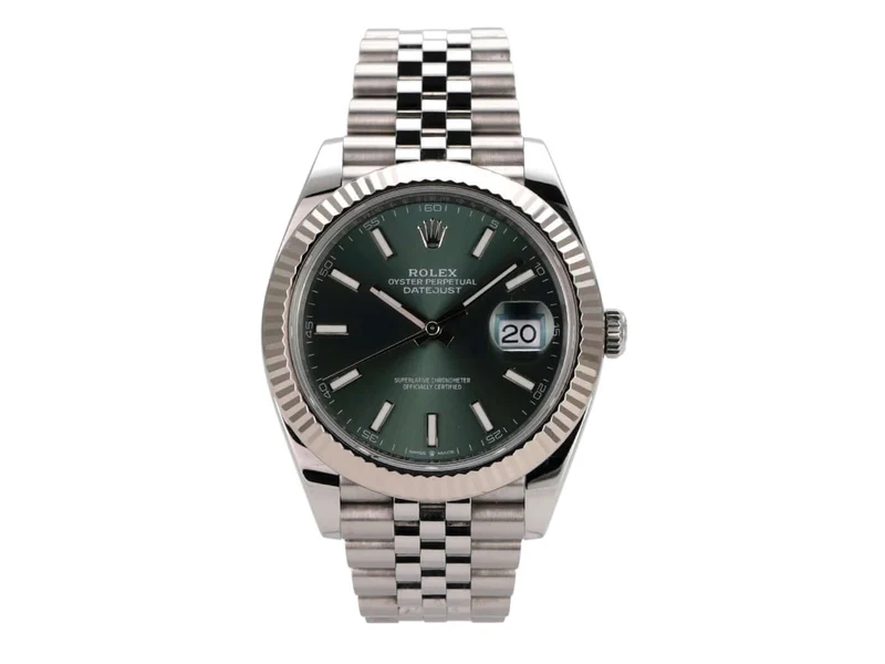 Rolex Datejust 41 Edelstahl Weißgold 126334 Mint Green Jubile-Band