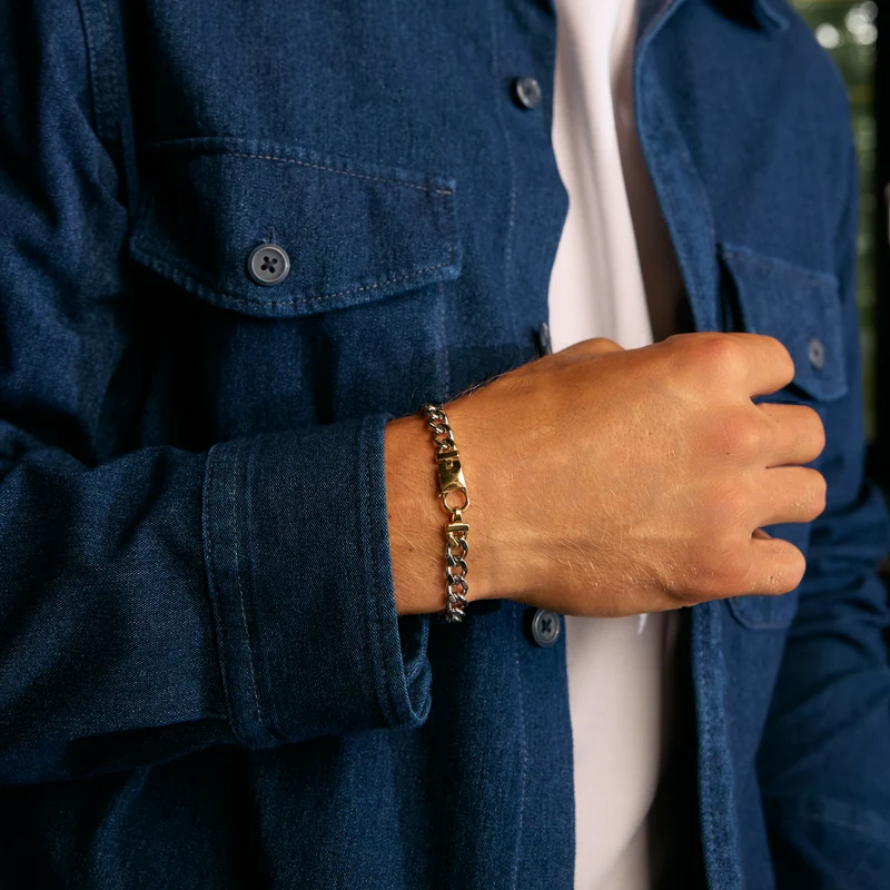Goldschließe Kubanisches Gliederarmband