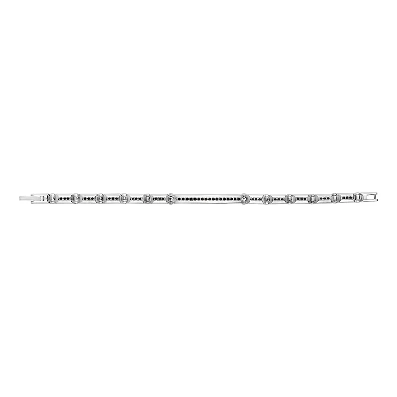 Iced Out Schwarzer Stein ID Link Armband