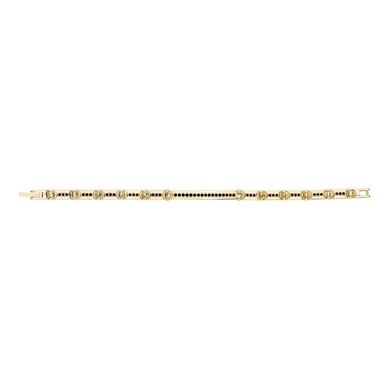 Iced Out Schwarzer Stein ID Link Armband