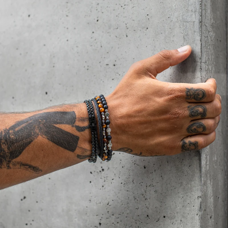 Midnight Shield Perlenarmband | 4MM
