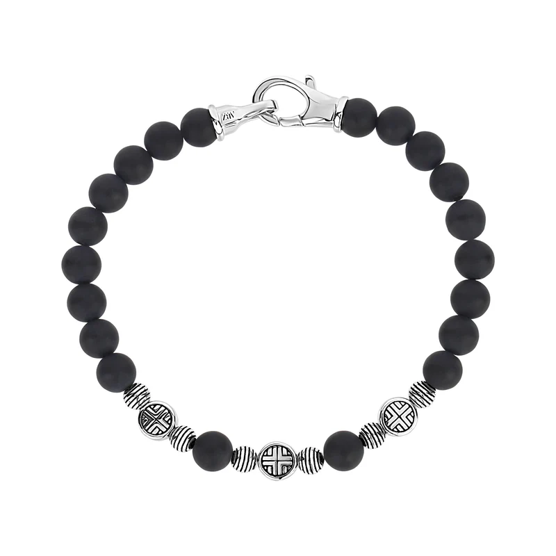 Midnight Shield Perlenarmband | 4MM