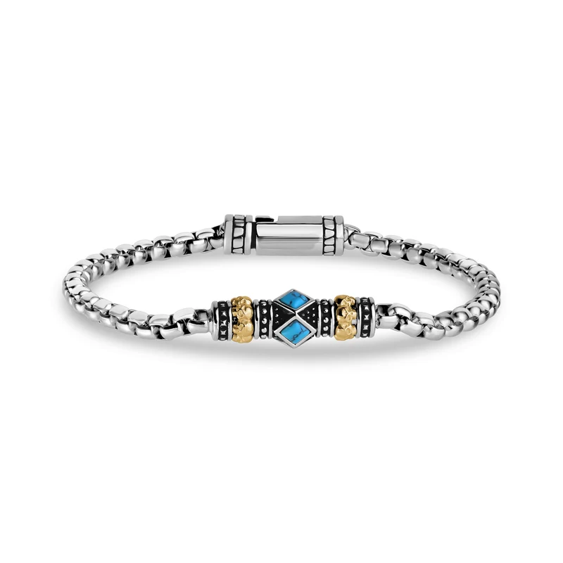 Armband mit Totenköpfen und Steinen