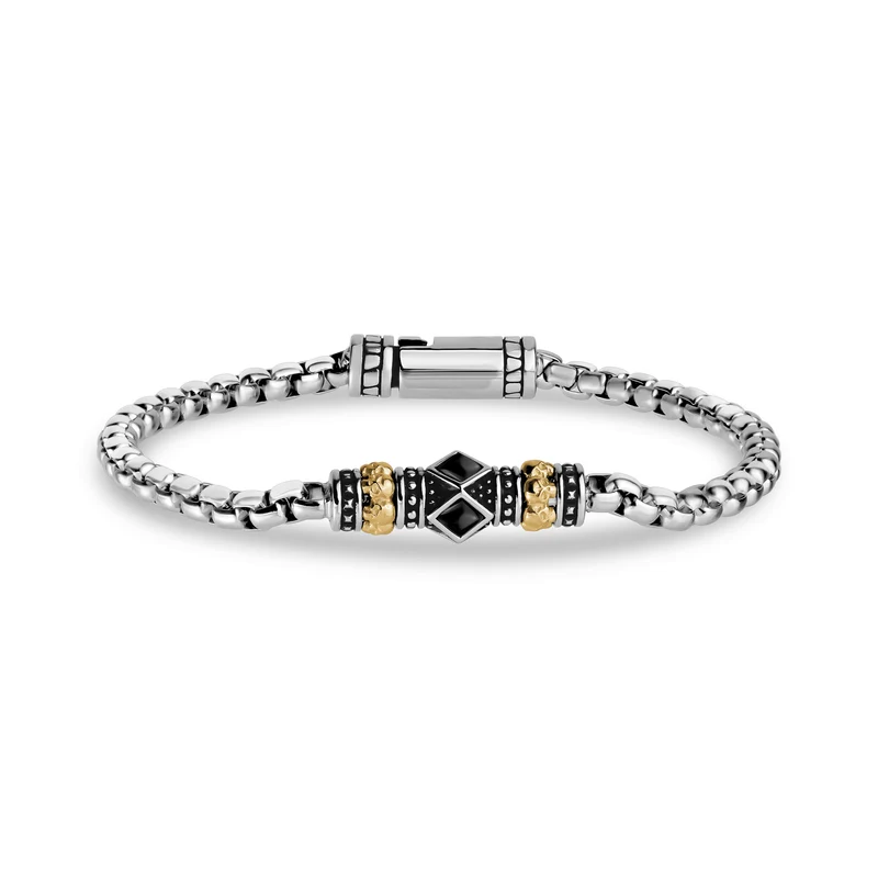 Armband mit Totenköpfen und Steinen