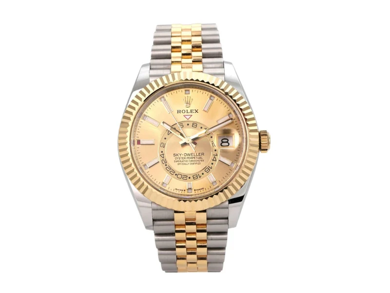 Rolex Sky-Dweller Edelstahl Gelbgold 336933 Champagner Jubile-Band