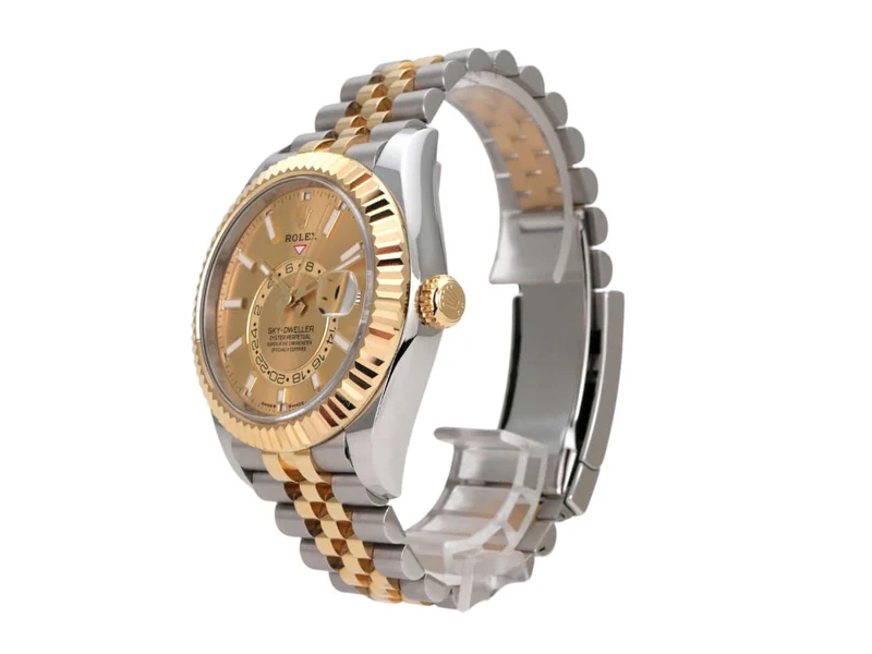 Rolex Sky-Dweller Edelstahl Gelbgold 336933 Champagner Jubile-Band