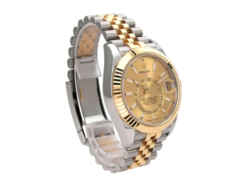 Rolex Sky-Dweller Edelstahl Gelbgold 336933 Champagner Jubile-Band