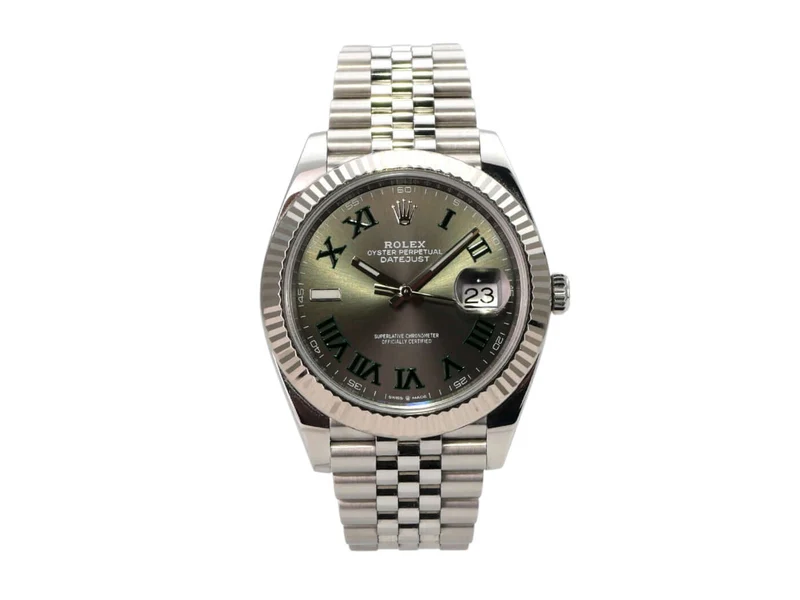 Rolex Datejust 41 Edelstahl Weißgold 126334 Rhodium Römisch Jubile-Band