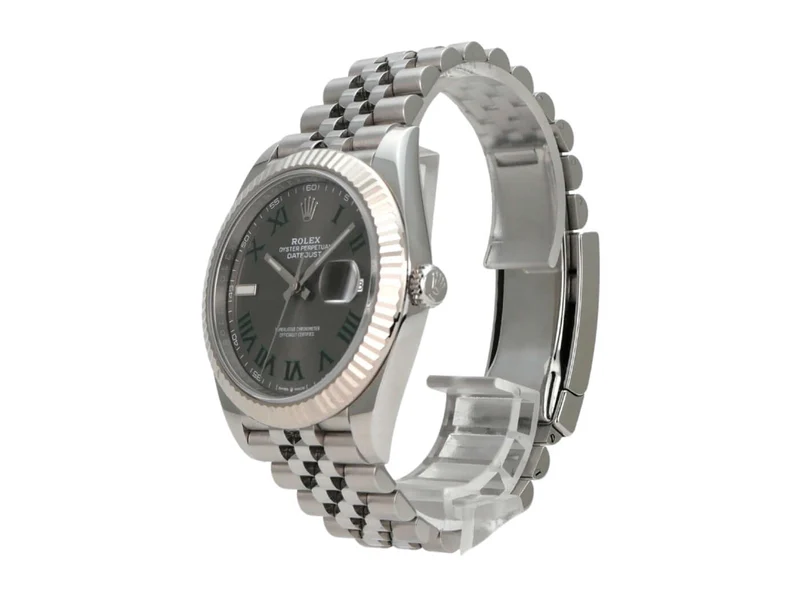 Rolex Datejust 41 Edelstahl Weißgold 126334 Rhodium Römisch Jubile-Band