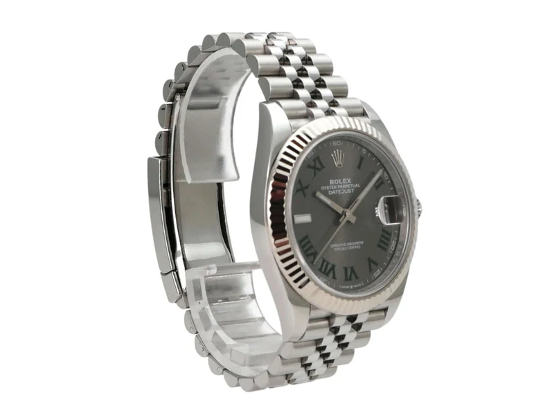 Rolex Datejust 41 Edelstahl Weißgold 126334 Rhodium Römisch Jubile-Band
