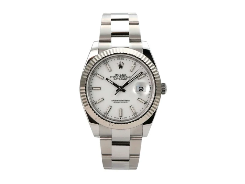 Rolex Datejust 41 Edelstahl Weißgold 126334 Weiß