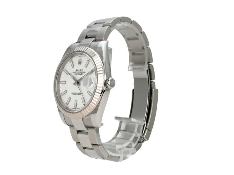 Rolex Datejust 41 Edelstahl Weißgold 126334 Weiß