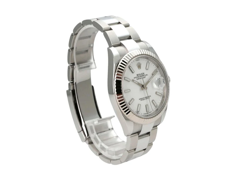 Rolex Datejust 41 Edelstahl Weißgold 126334 Weiß