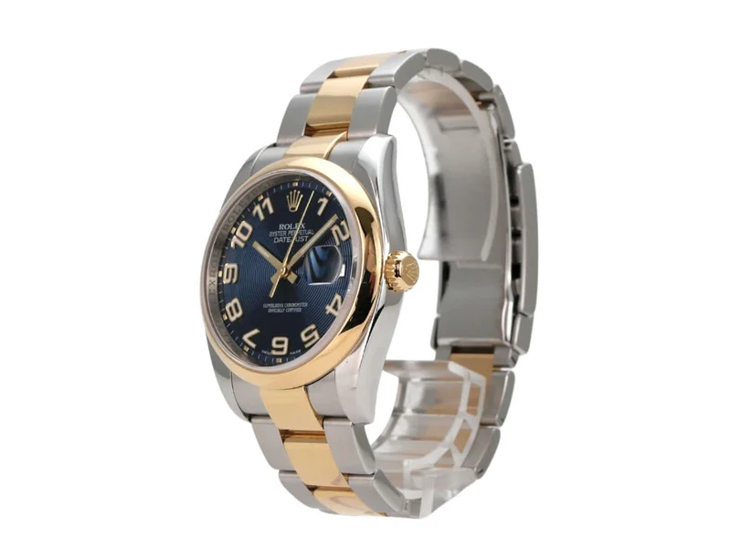 Rolex Datejust 36 Edelstahl Gelbgold 116203 Blau Arabisch