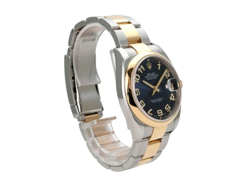 Rolex Datejust 36 Edelstahl Gelbgold 116203 Blau Arabisch