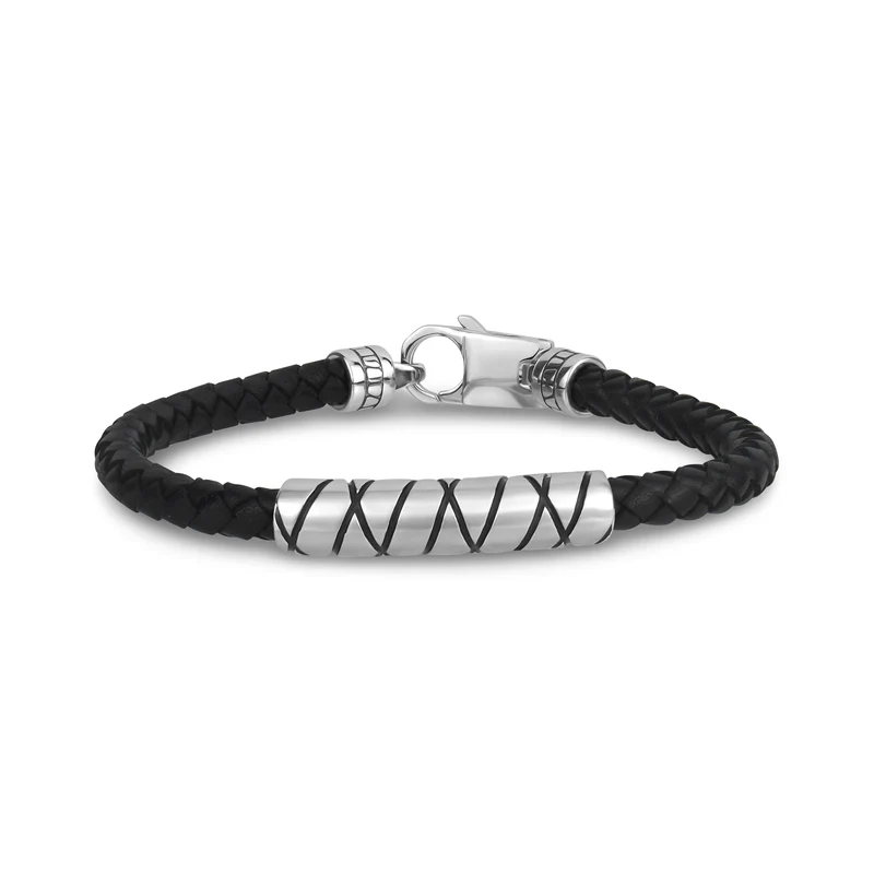 Lederarmband mit kreuzförmigem Akzent