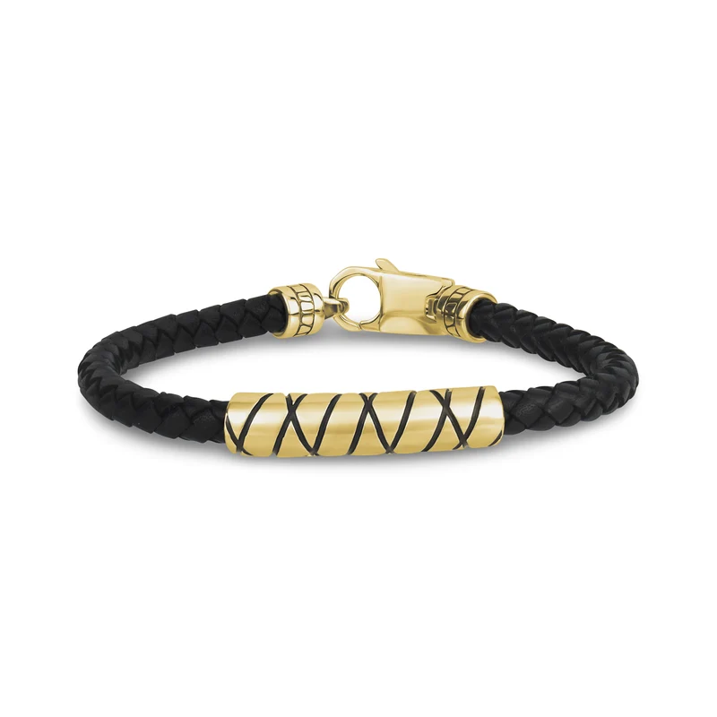 Lederarmband mit kreuzförmigem Akzent