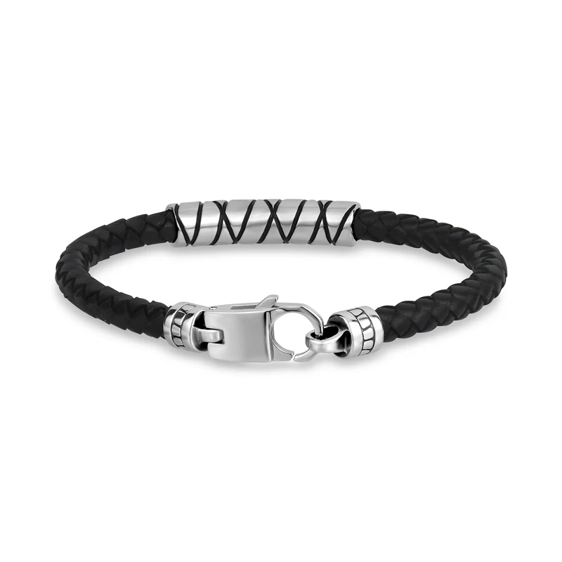 Lederarmband mit kreuzförmigem Akzent