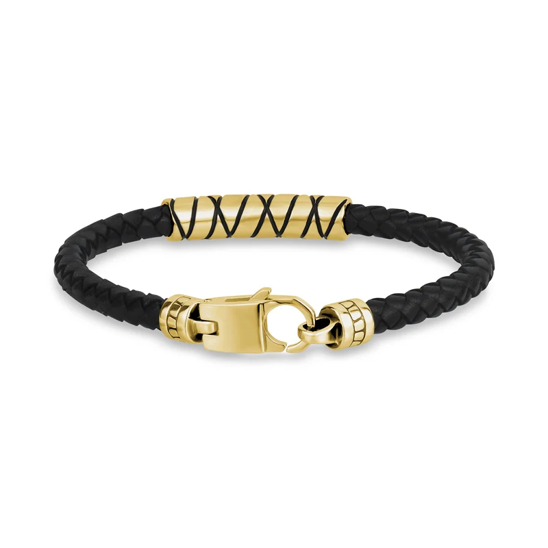 Lederarmband mit kreuzförmigem Akzent