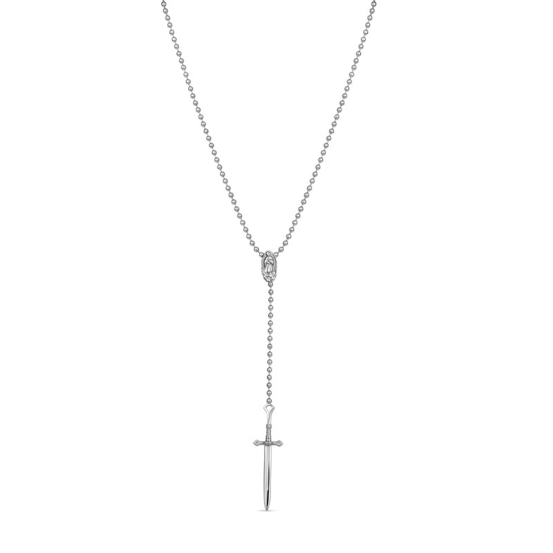 Moderne Rosenkranz-Schwert-Halskette