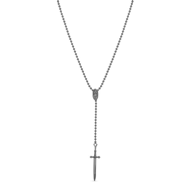 Moderne Rosenkranz-Schwert-Halskette