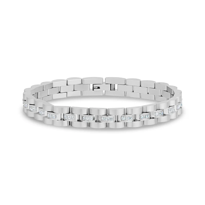 Steinbesetztes Uhren-Gliederarmband | 8MM
