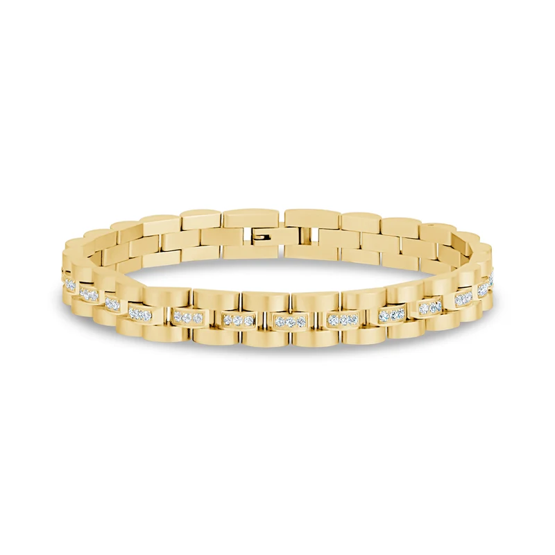 Steinbesetztes Uhren-Gliederarmband | 8MM