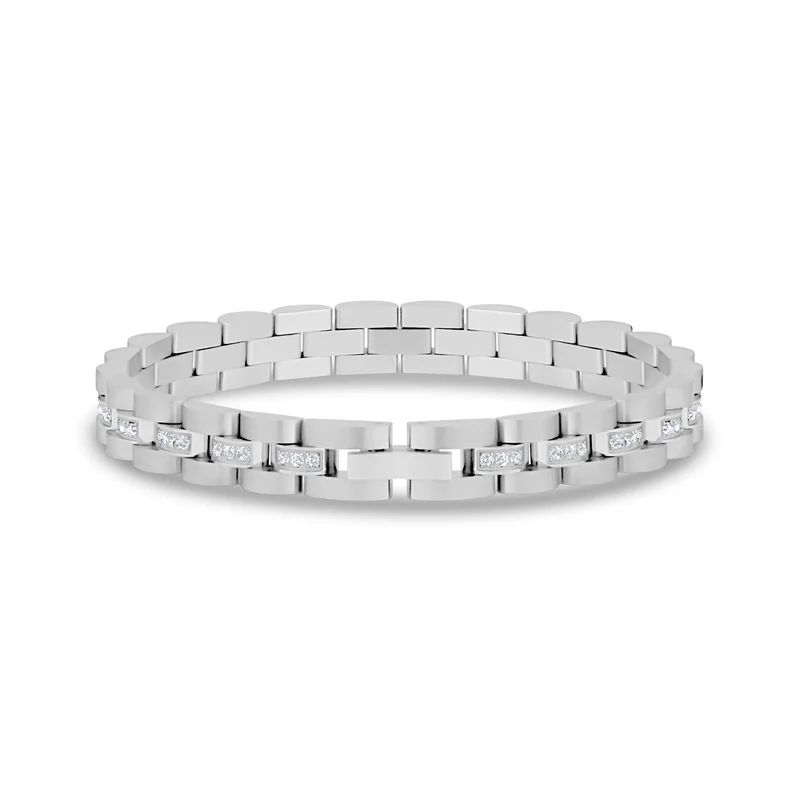 Steinbesetztes Uhren-Gliederarmband | 8MM