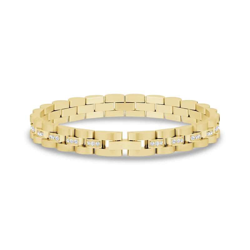 Steinbesetztes Uhren-Gliederarmband | 8MM