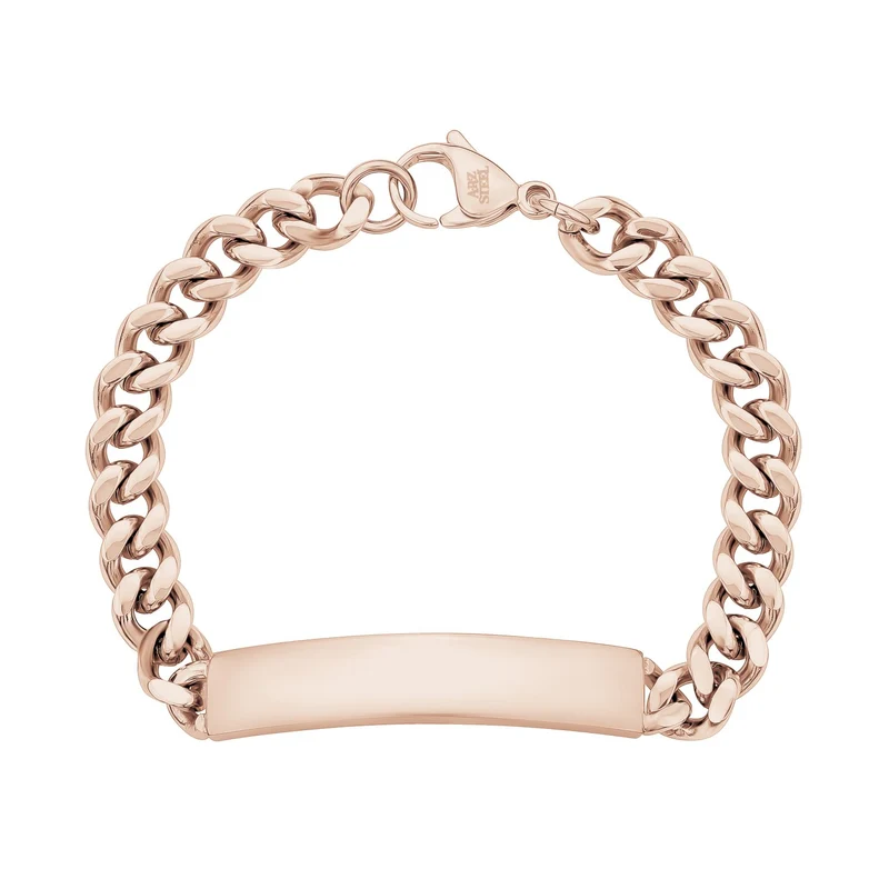 8mm Rose Gold Cuban Link ID-Armband