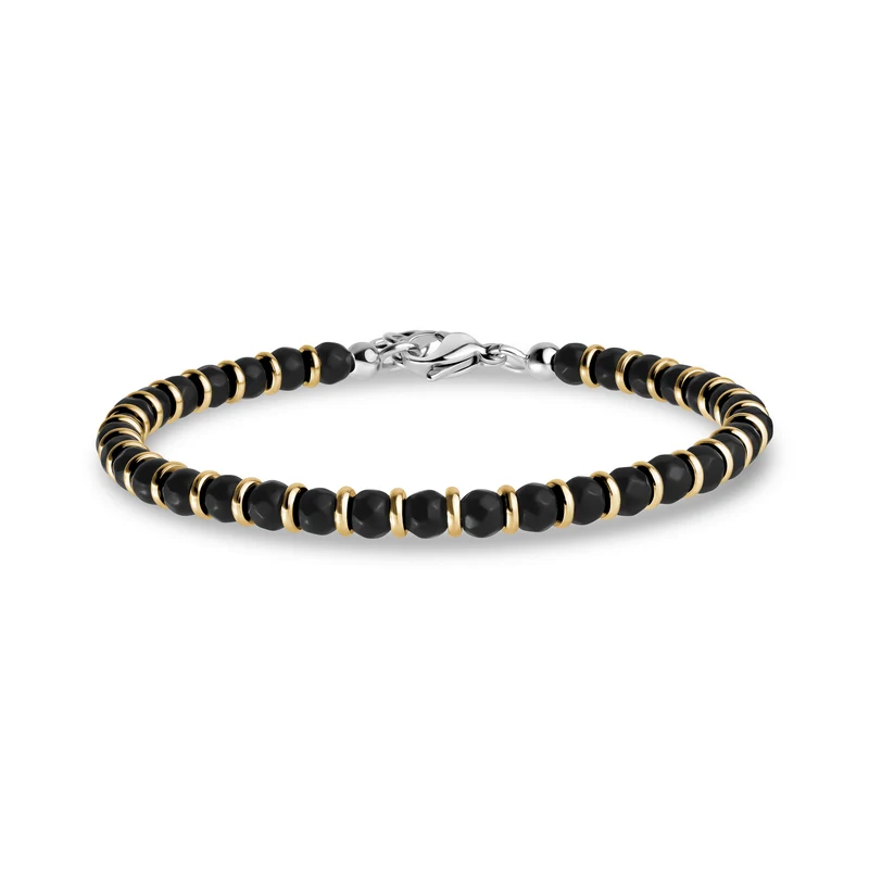 Goldener Noir-Achat-Armband