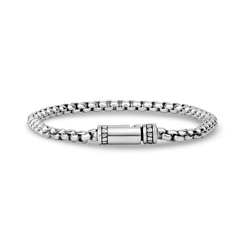Detailliertes rundes Box-Gliederarmband | 4mm