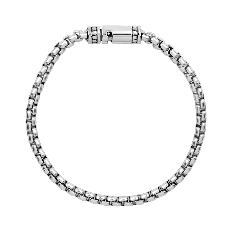 Detailliertes rundes Box-Gliederarmband | 4mm